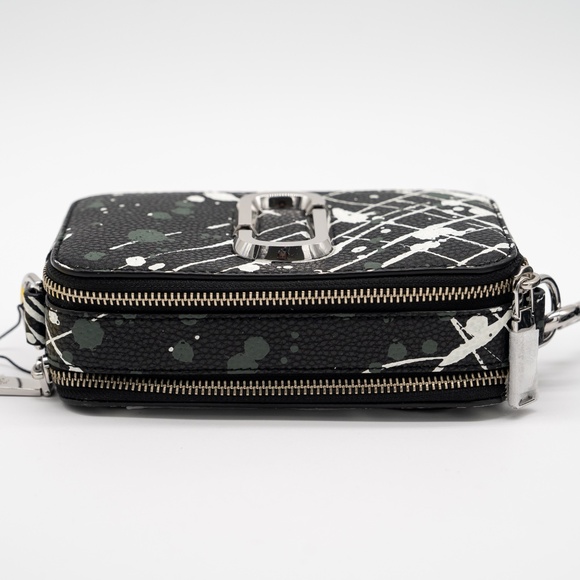 Marc Jacobs Paint Splatter Black multicolor Snapshot Bag Shoulder - Picture 4 of 9